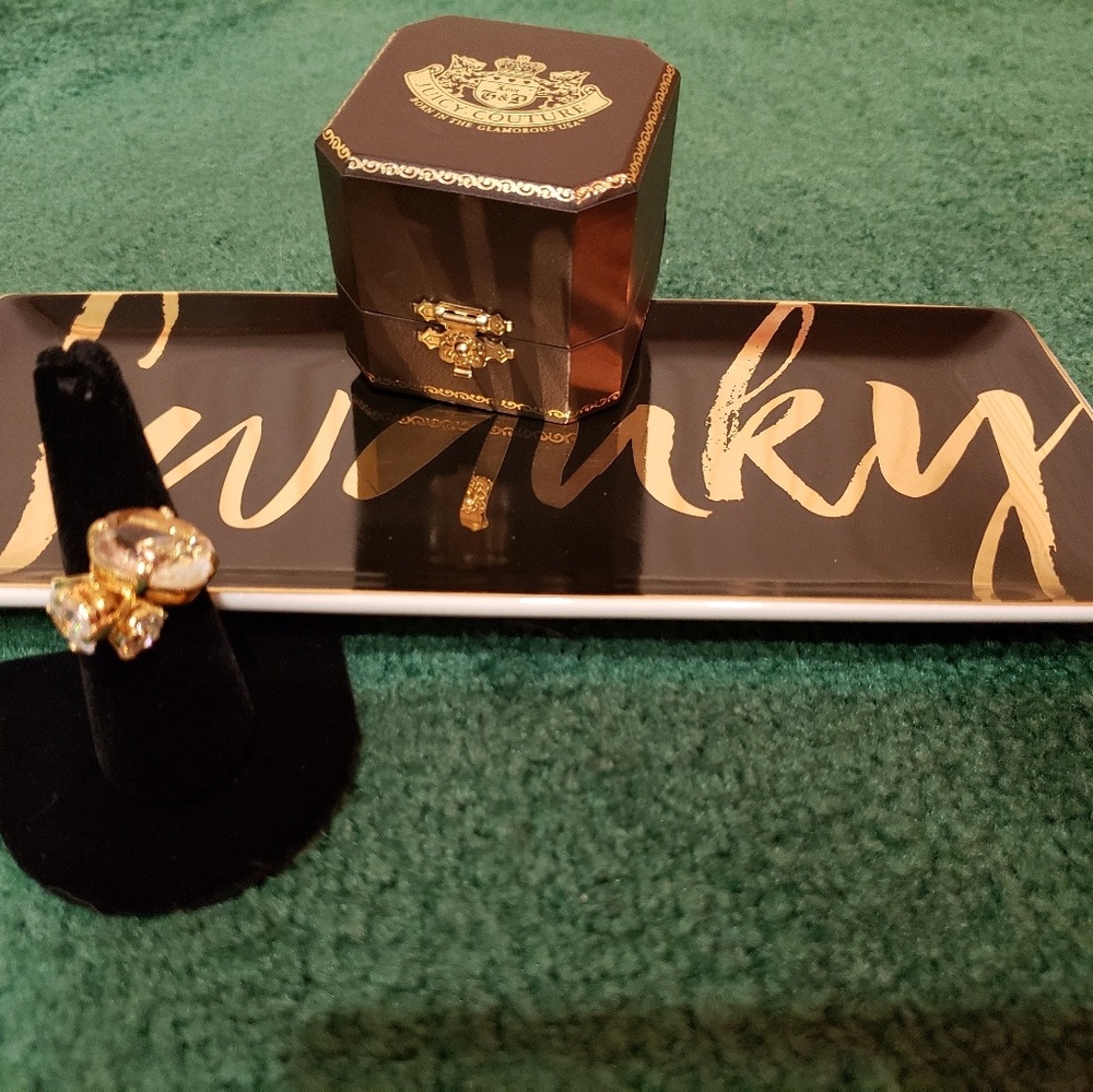 SOLD-JUICY COUTURE RING WITH 3 SWAROVSKI CRYSTALS